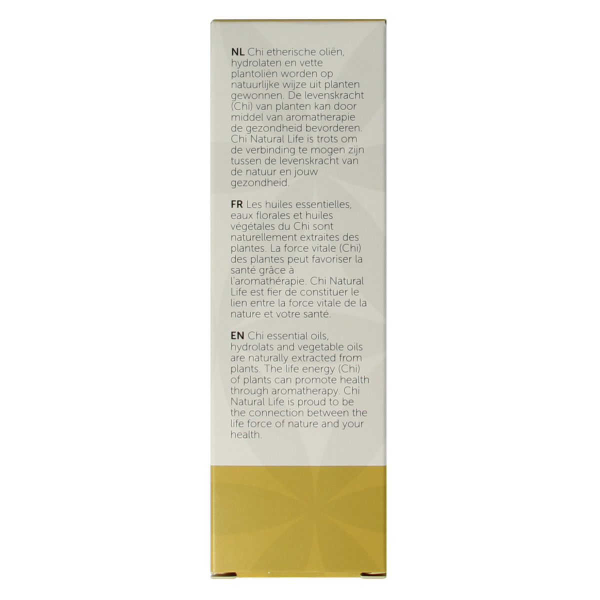 Organic Chi Argan plant oil for body care, 50ml bottle with a clear label and natural golden color, suitable for skin nourishment.