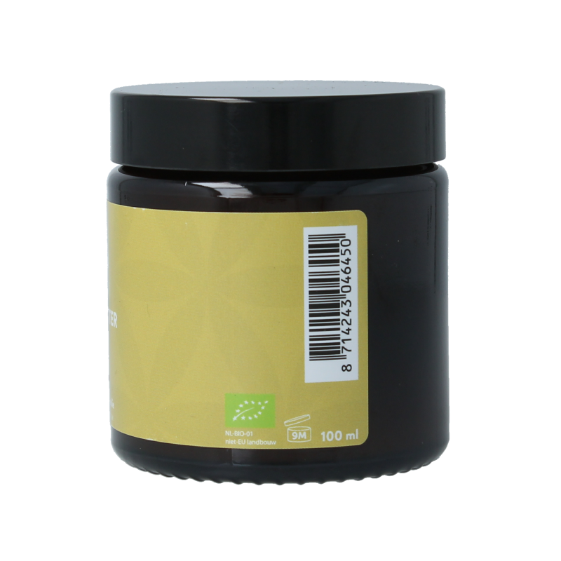 Organic Chi Shea Butter bio in a 100ml jar, natural body care product with a creamy, rich texture for nourishing skin.