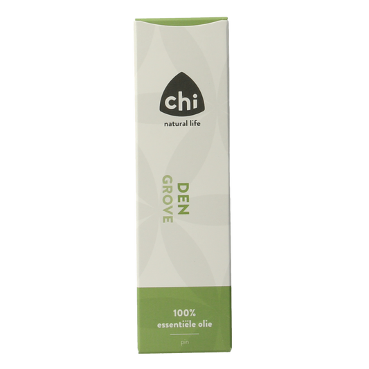 Chi Den Grove Wild essential oil bottle, 10ml, featuring a dark glass container with a white label and black cap.