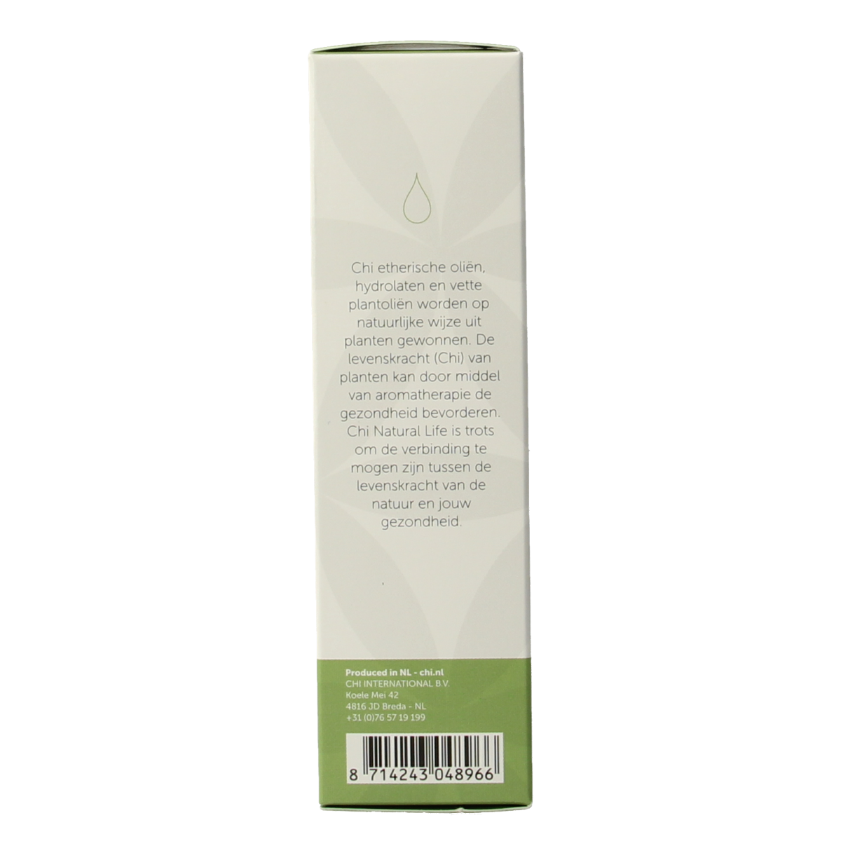 Chi Den Grove Wild essential oil bottle, 10ml, natural etherische oliën with a dark amber glass container and white label.