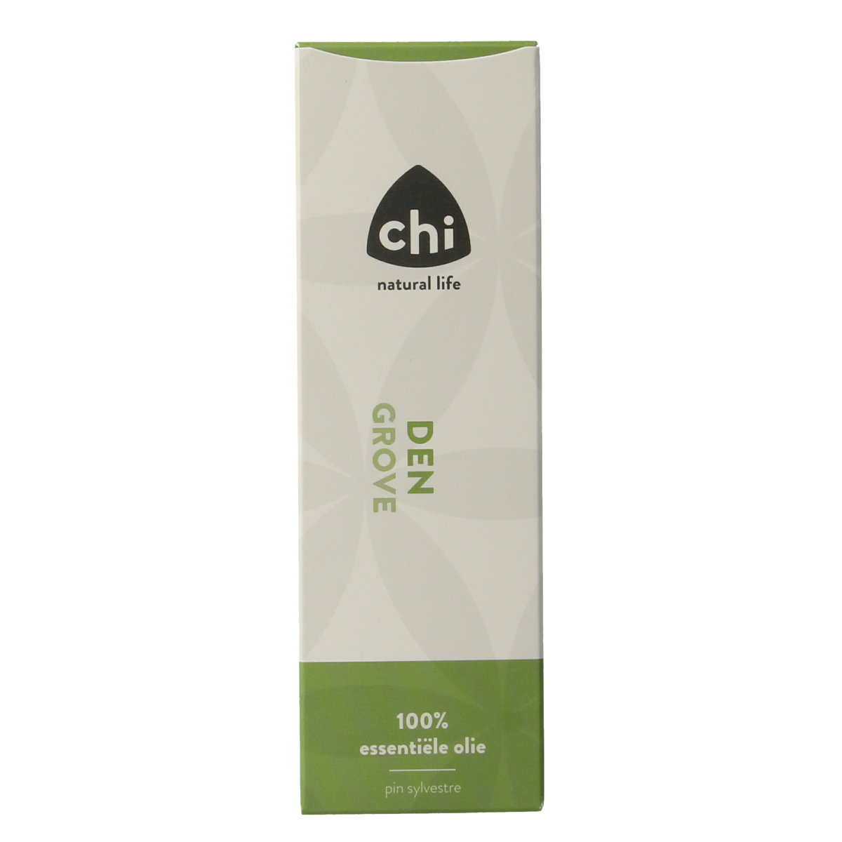 Chi Den Grove Wild essential oil bottle, 50ml, featuring a dark amber container with a white label and black cap.