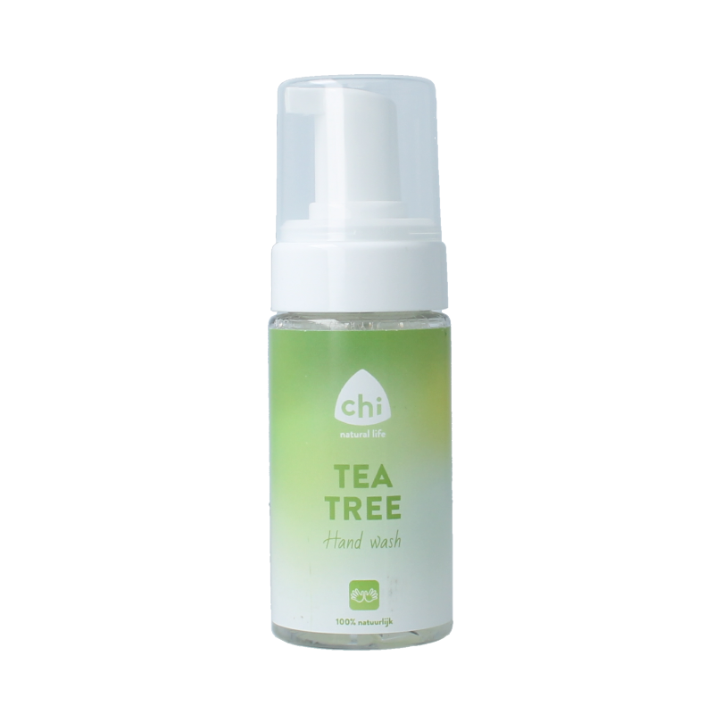 Chi Tea Tree Hand and Body Wash Foam in 115ml bottle, natural skincare product with tea tree extract, gentle cleansing for skin.