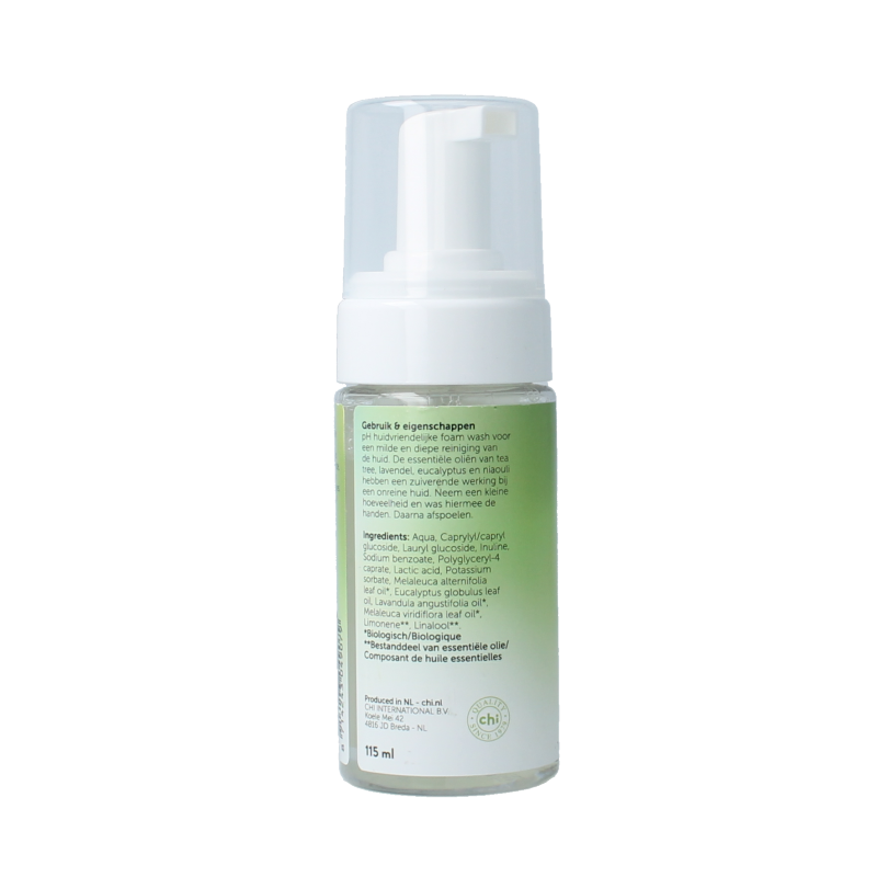 Chi Tea Tree Hand and Body Wash Foam in 115ml bottle, natural cleansing product with tea tree for skin refreshment