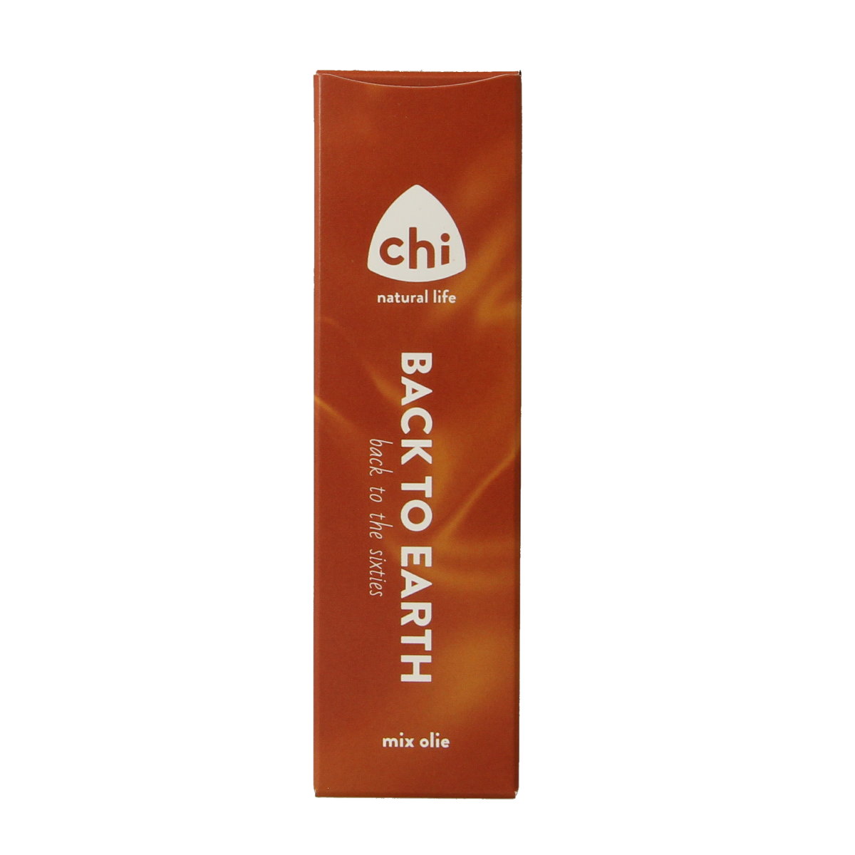 Chi Back to Earth composition essential oil bottle, 10ml, with natural herbal ingredients, used for aromatherapy and relaxation.