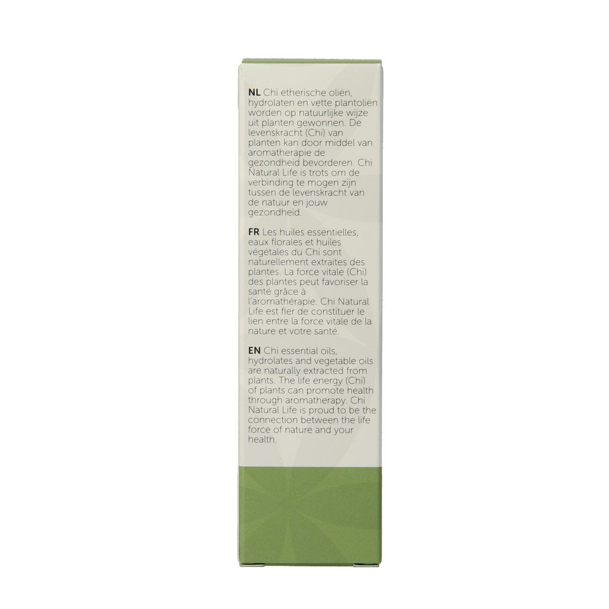 Chi Pepermunt etherische olie uit Frankrijk, biologisch en eco, 10 ml fles met groene cap en label zichtbaar.