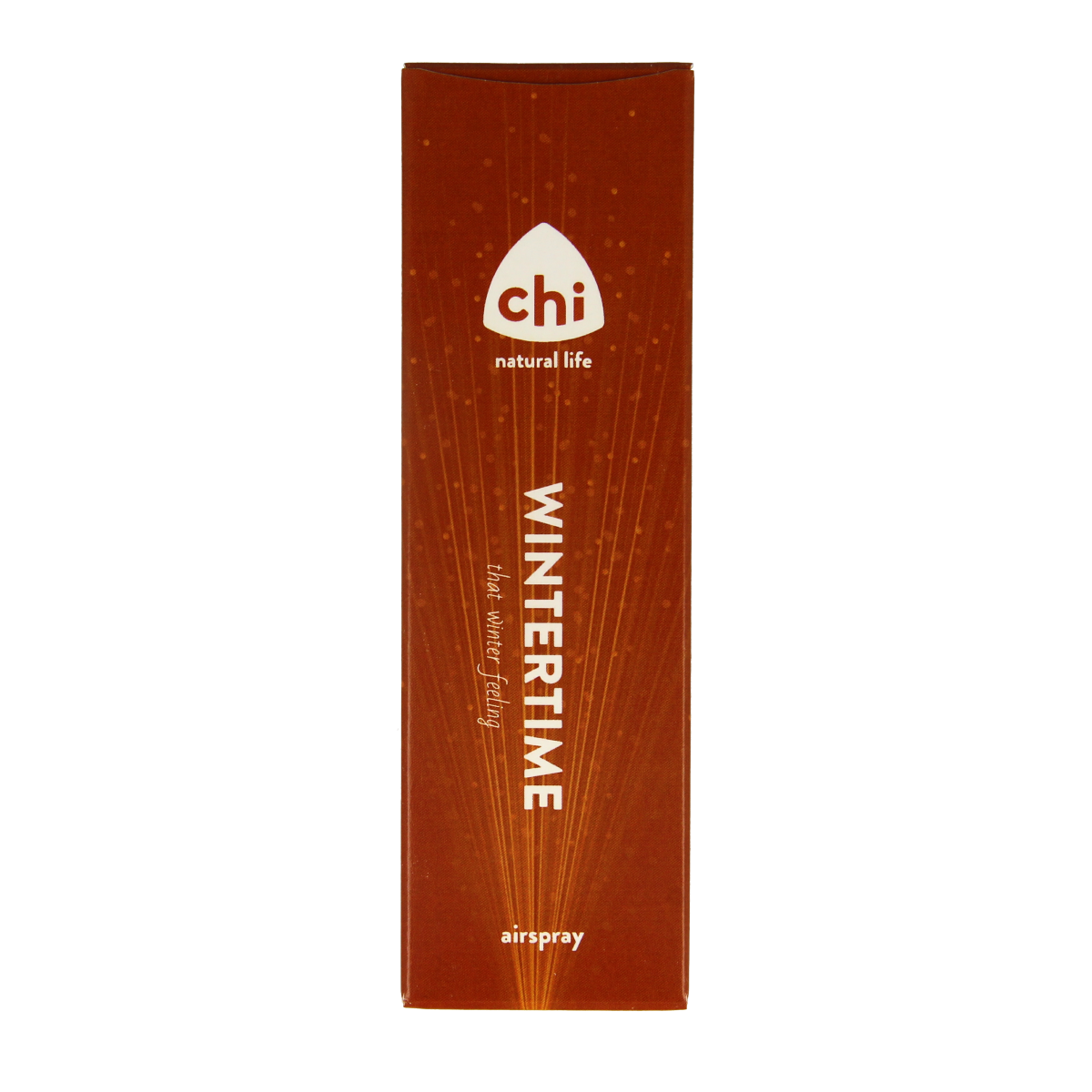 Chi Wintertime airspray geurverspreider bottle, 50ml, with festive winter design and clear spray nozzle.