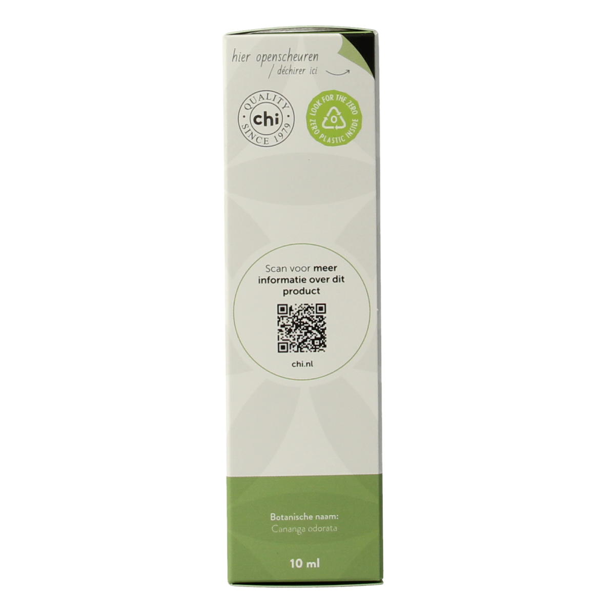 Chi Ylang Ylang bio essential oil in a 10ml bottle, featuring a clear label and cap, designed for aromatherapy and natural wellness.