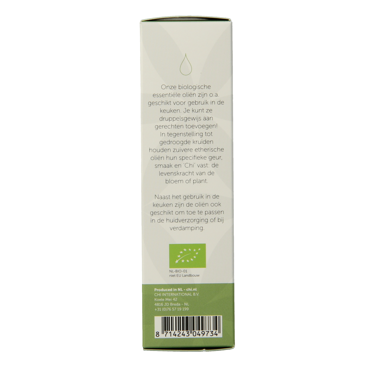 Organic Chi Kaneel cinnamon essential oil in a 10ml bottle, showcasing the amber liquid and label with product branding.