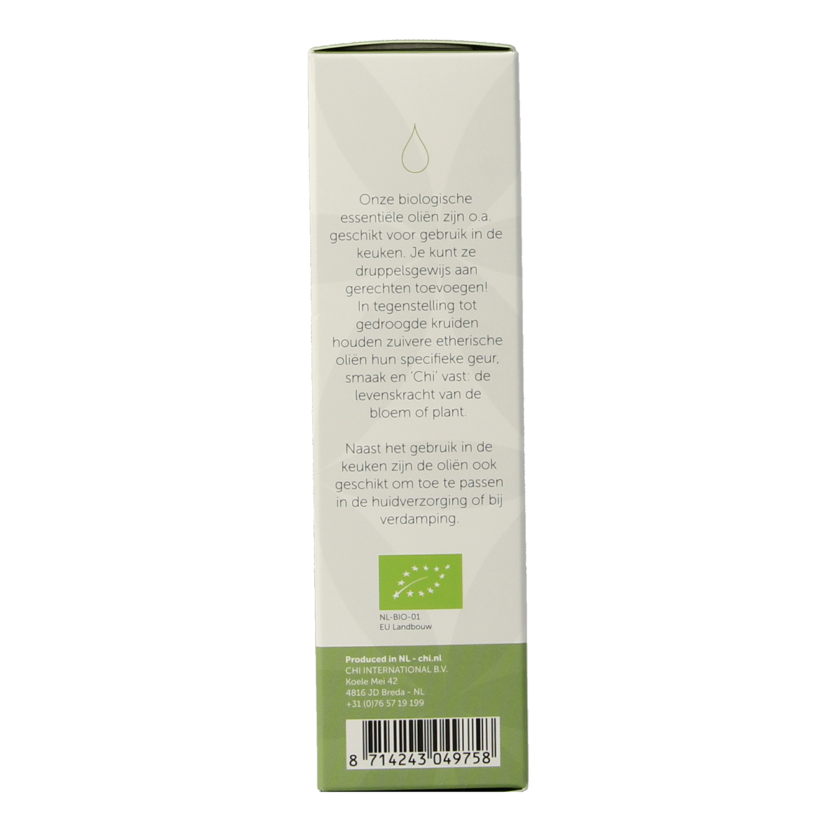 Chi Den bio essential oil in a 10ml bottle, natural and organic, with a clear label showing the Chi brand and product details.