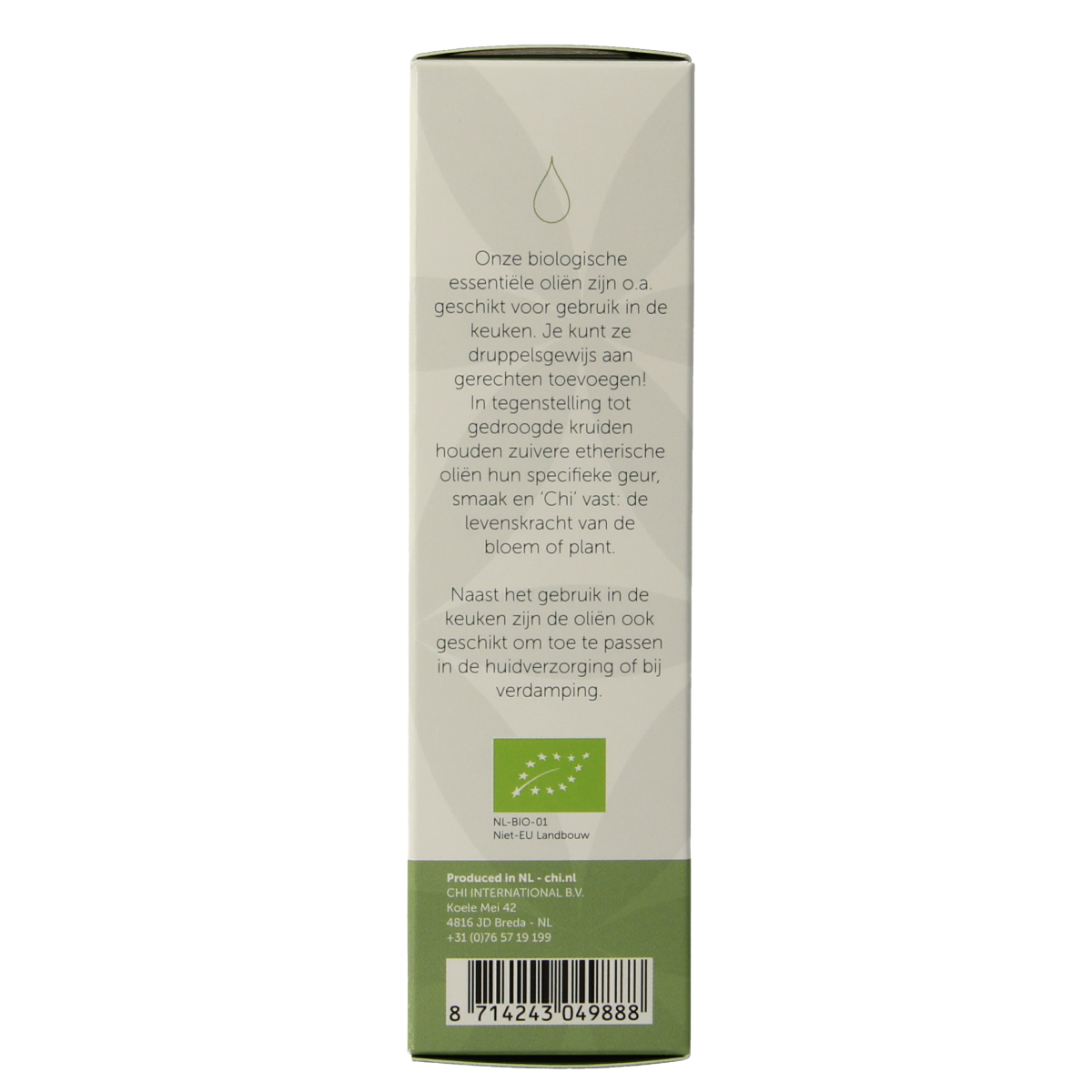 Chi Palmarosa organic essential oil in a 10ml bottle, showing the clear glass container with a white cap and label.