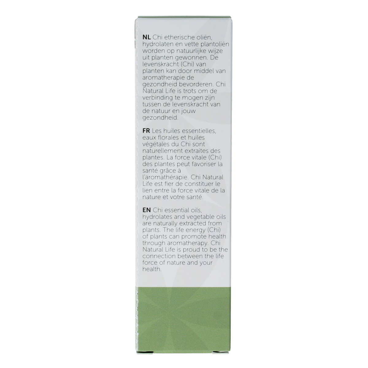 Chi Kamille rooms eko bio essential oil bottle, 2.50 ml, with a clear label and amber glass container.