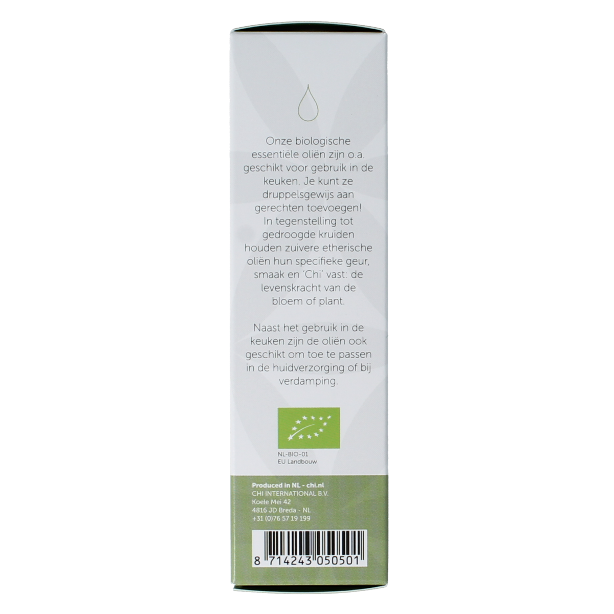 Organic Chi Gember essential oil in a 10ml bottle, showcasing the amber glass container and white label.