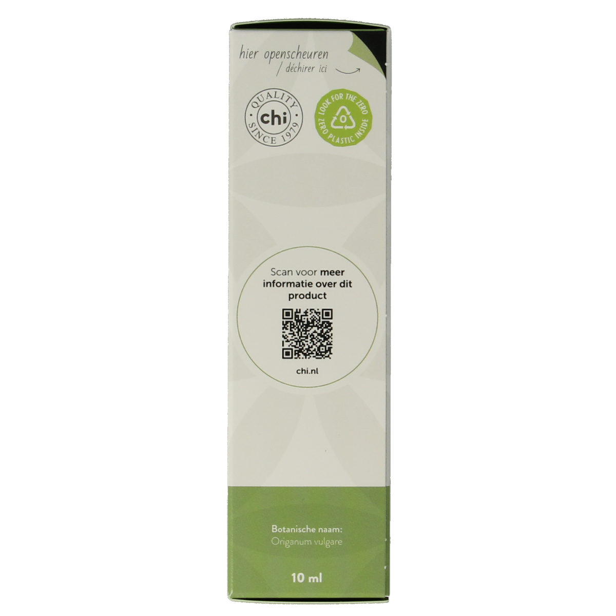 Chi Oregano essential oil in a 10ml bottle, featuring the Chi brand label and amber glass bottle with a white cap.