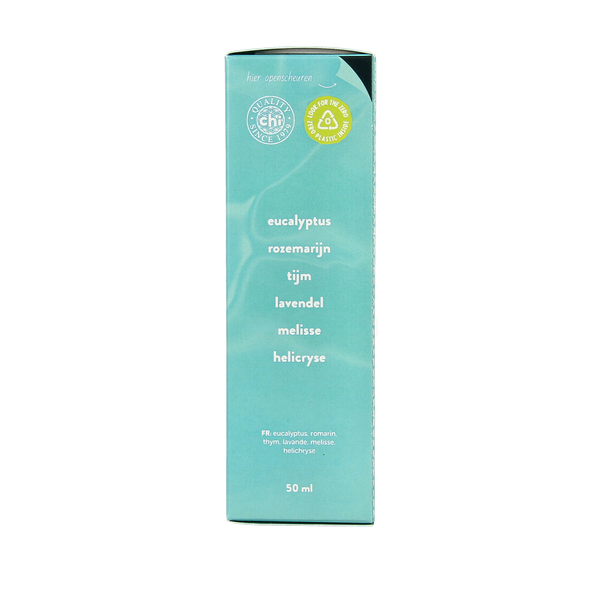 Chi Energize Mix essential oil bottle, 50ml, with a clear label showing the Chi brand and vibrant packaging design.