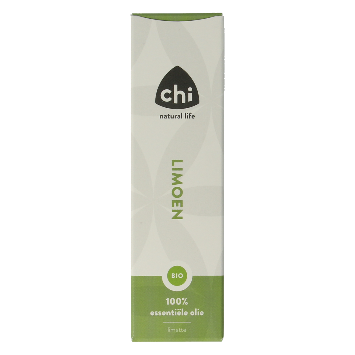 Chi organic sweet lime essential oil in a 10ml bottle, showcasing the clear liquid and label with brand and product details.
