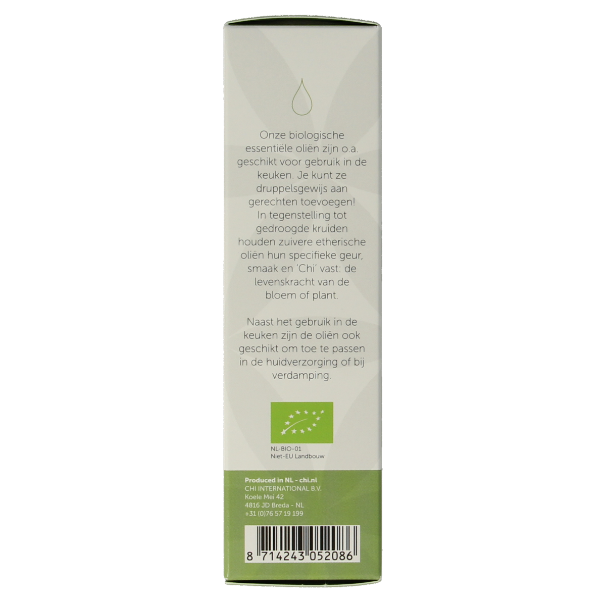 Chi organic sweet lime essential oil in a 10ml bottle, natural citrus scent, eco-friendly product for aromatherapy and skin care.