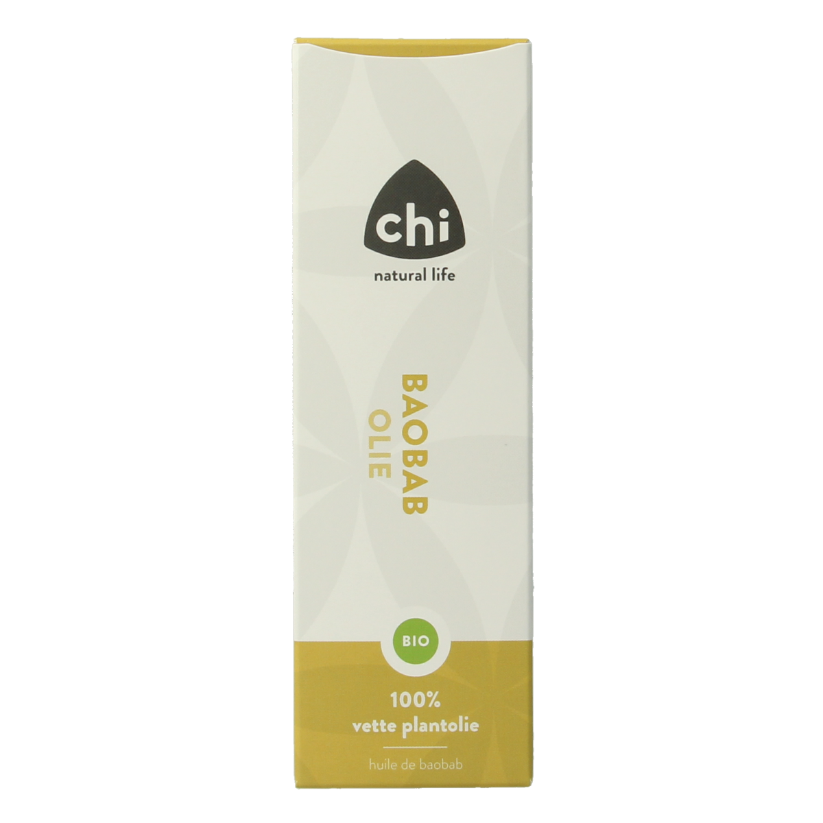 Chi Baobab plant olie eco bio, 50ml for body care, featuring a bottle with natural plant oil for nourishing skin.