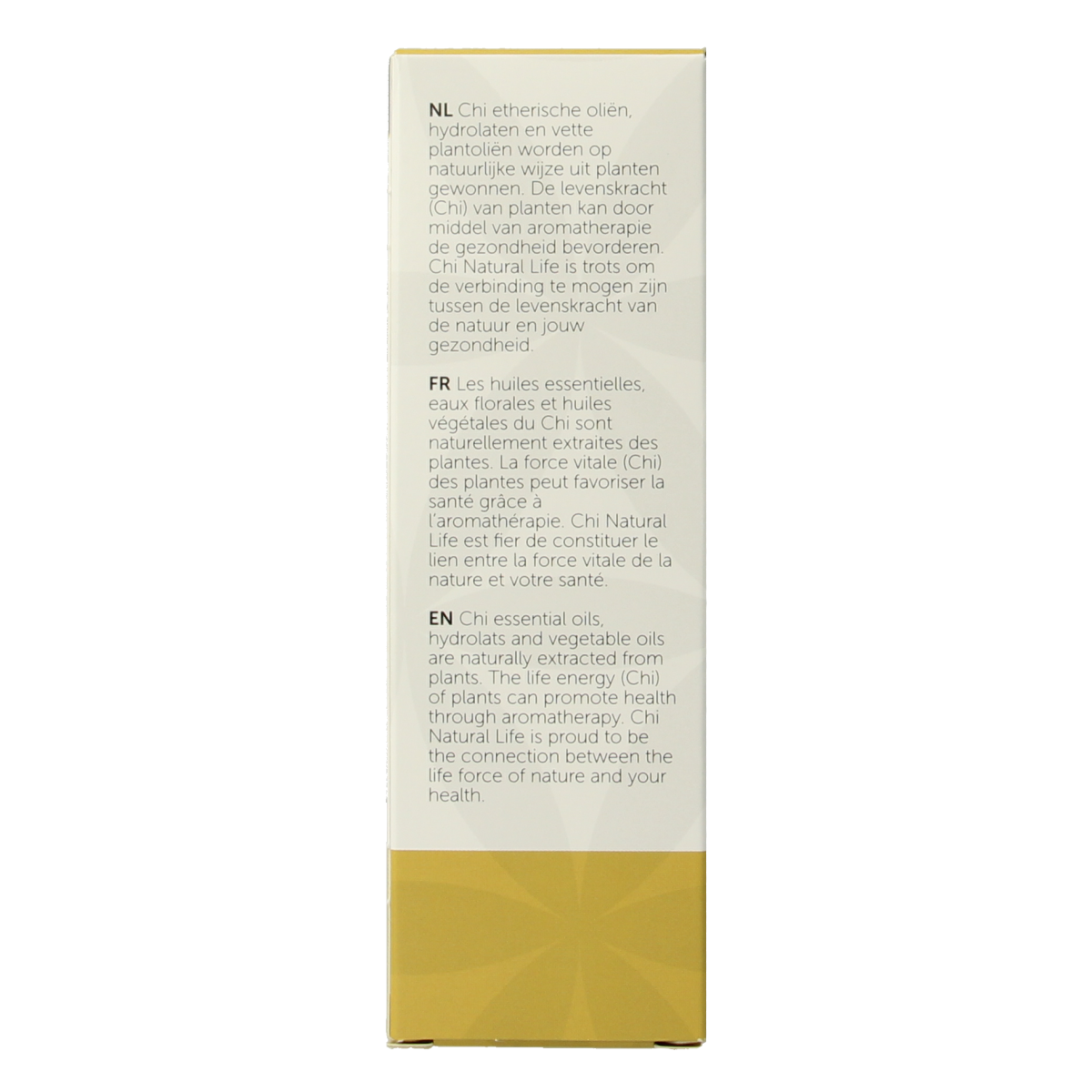 Chi Baobab plant olie eko bio 50ml in a clear glass bottle, natural body care product with a pump dispenser, labeled with green accents.