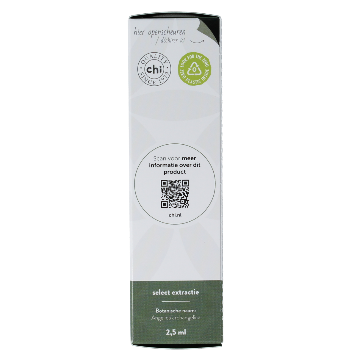 Chi Engelwortel CO2 bio essential oil in a 2.50 ml bottle, natural aromatic extract from organic ginger root.