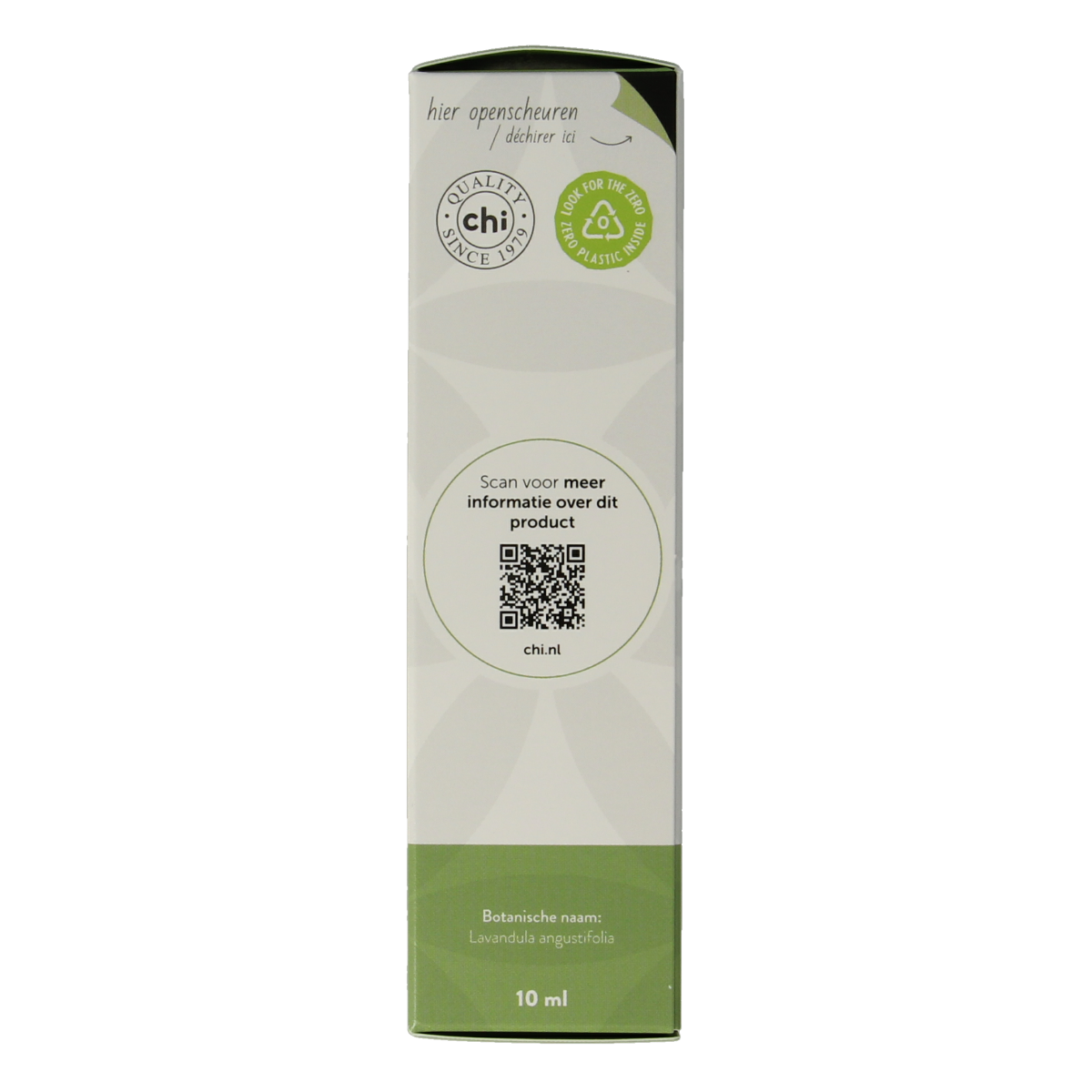 Chi Lavendel France organic essential oil in 10ml bottle, featuring a clear glass container with lavender-colored label and caps