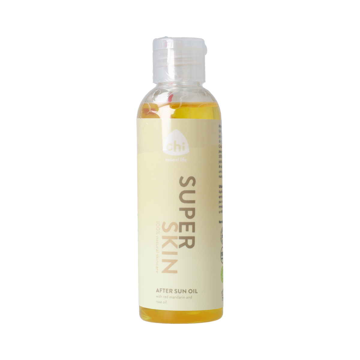 Chi Superskin aftersun lotion in 100ml bottle, designed for sun care, featuring a sleek packaging with brand logo visible.