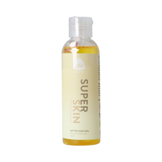 Chi Superskin aftersun lotion in 100ml bottle, designed for sun care, featuring a sleek packaging with brand logo visible.