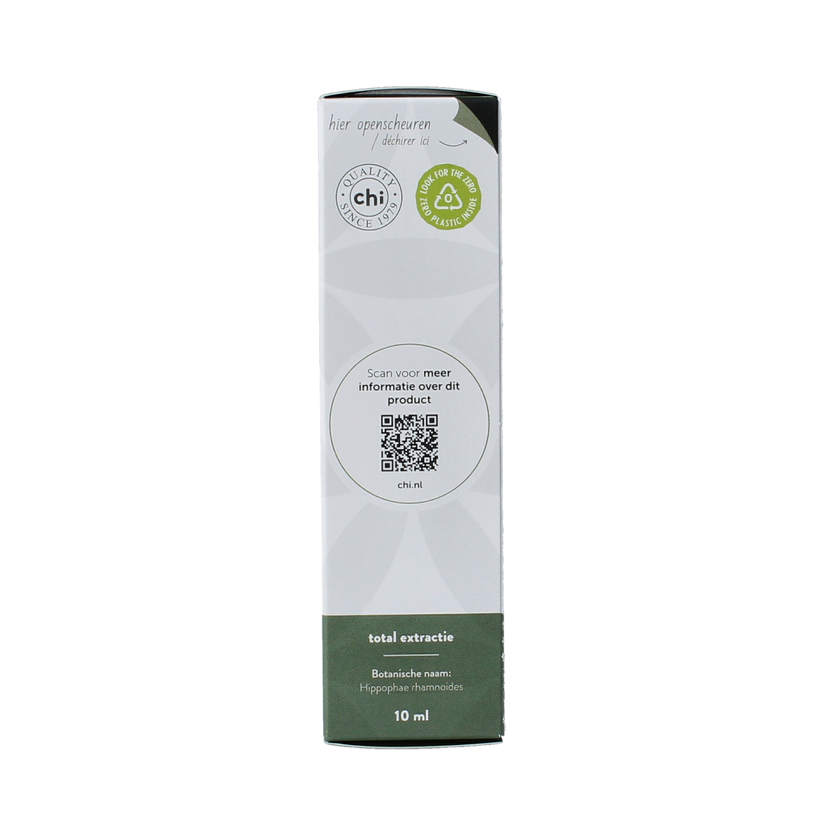 Chi Duindoorn bessen CO2 bio essential oil in a 10ml bottle, natural orange-red color, with a dropper cap.