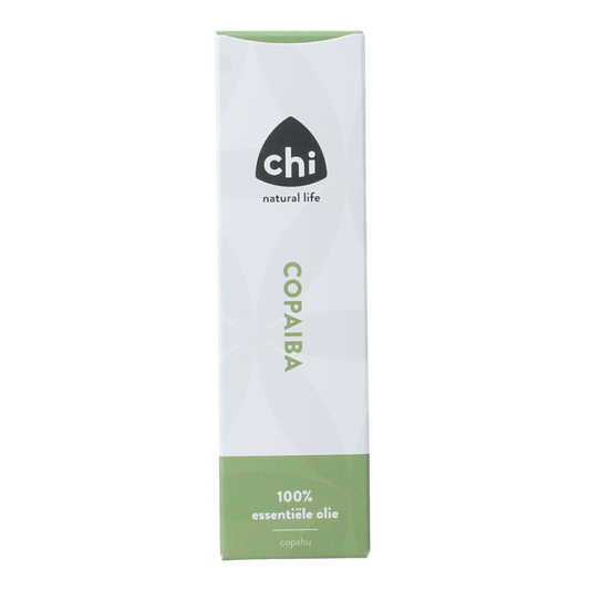 Chi Copaiba essential oil in a 10ml bottle, featuring clear packaging and a dropper for natural aromatherapy use.