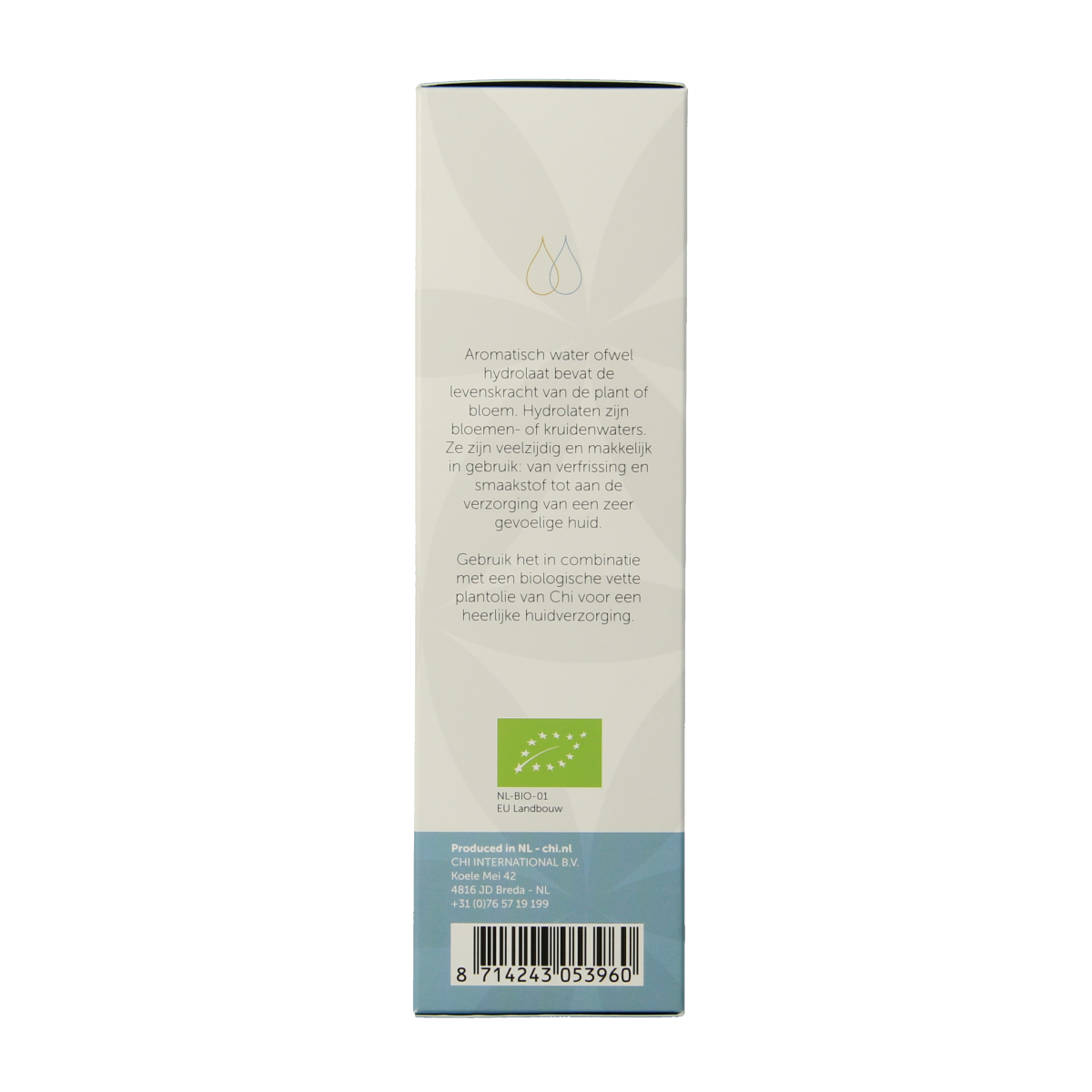 Chi Roos Centifolia hydrolaat bio in 150ml bottle, natural floral water for skincare and body care.