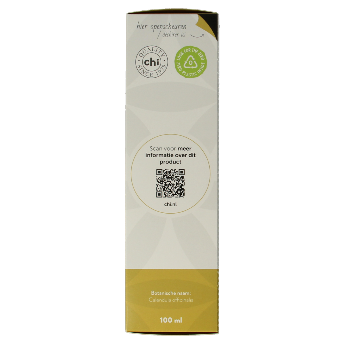 Chi Calendula maceraat 20% bio body care product in 100ml bottle, featuring calendula flowers and natural herbal ingredients.