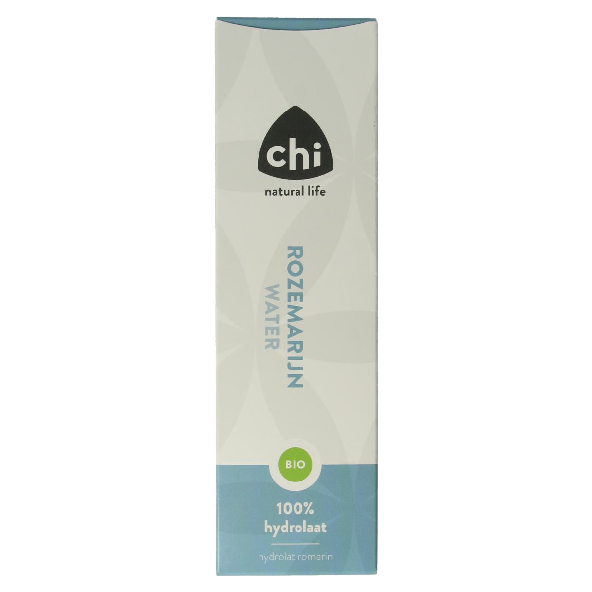 Chi Rozemarijn hydrolaat bio in 150ml bottle, natural aromatic water from organic rosemary for skincare and aromatherapy.