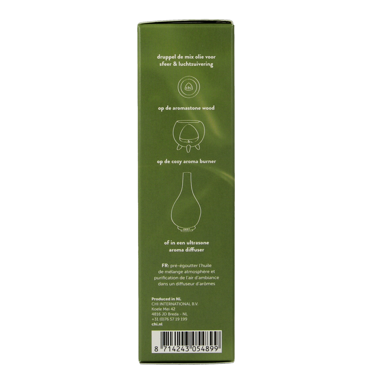 Chi Knock on Wood essential oil bottle, 10ml, natural herbal aroma from Chi brand, with a clear view of the product label.
