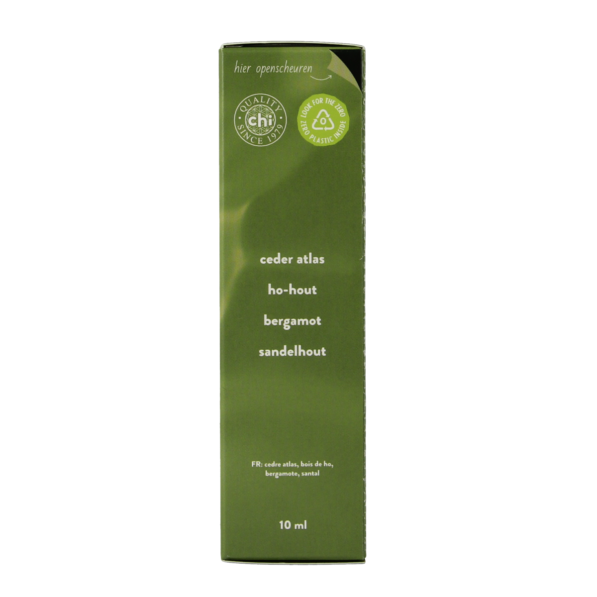 Chi Knock on Wood essential oil bottle, 10ml, natural aromatic oil for wellness and relaxation.