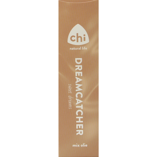Chi Dreamcatcher mix essential oil in 10ml bottle, featuring a dropper cap and colorful label for aromatherapy use.