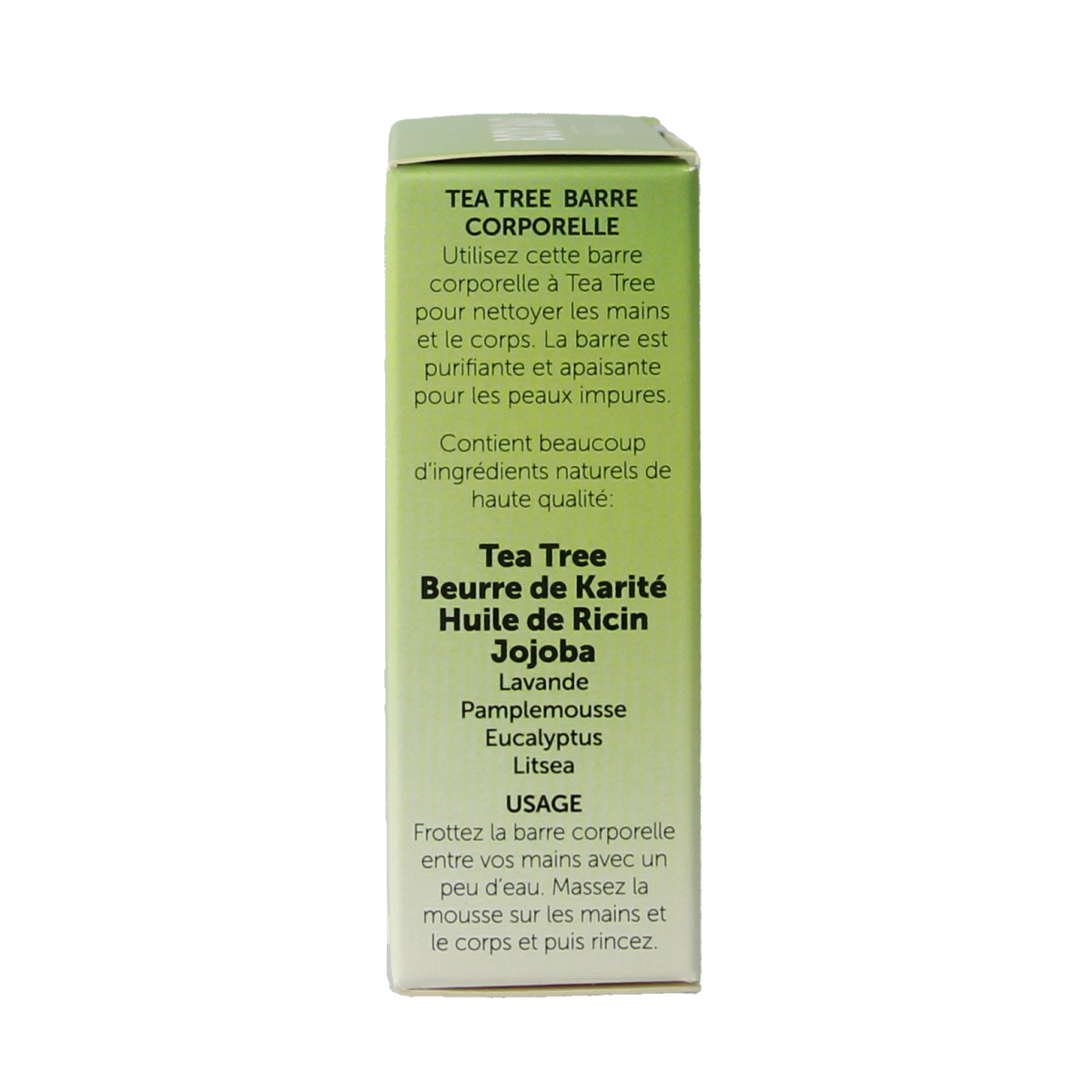 Chi Tea Tree Body Bar 80g, natural soap bar for body care with tea tree oil, showcasing the packaging and product label.
