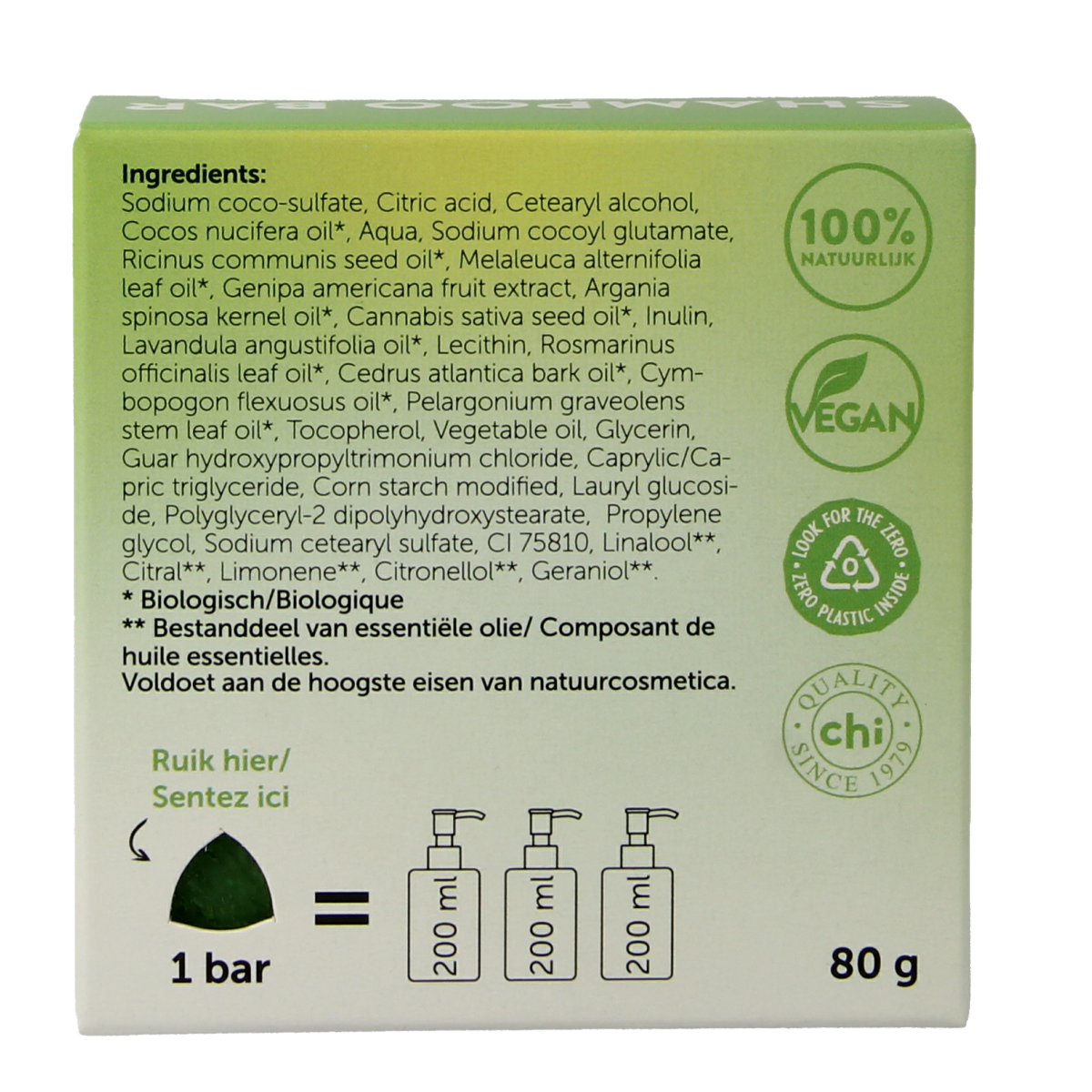 Chi Tea Tree Shampoo Bar 80g for hair care, featuring natural tea tree ingredients in a solid shampoo bar.
