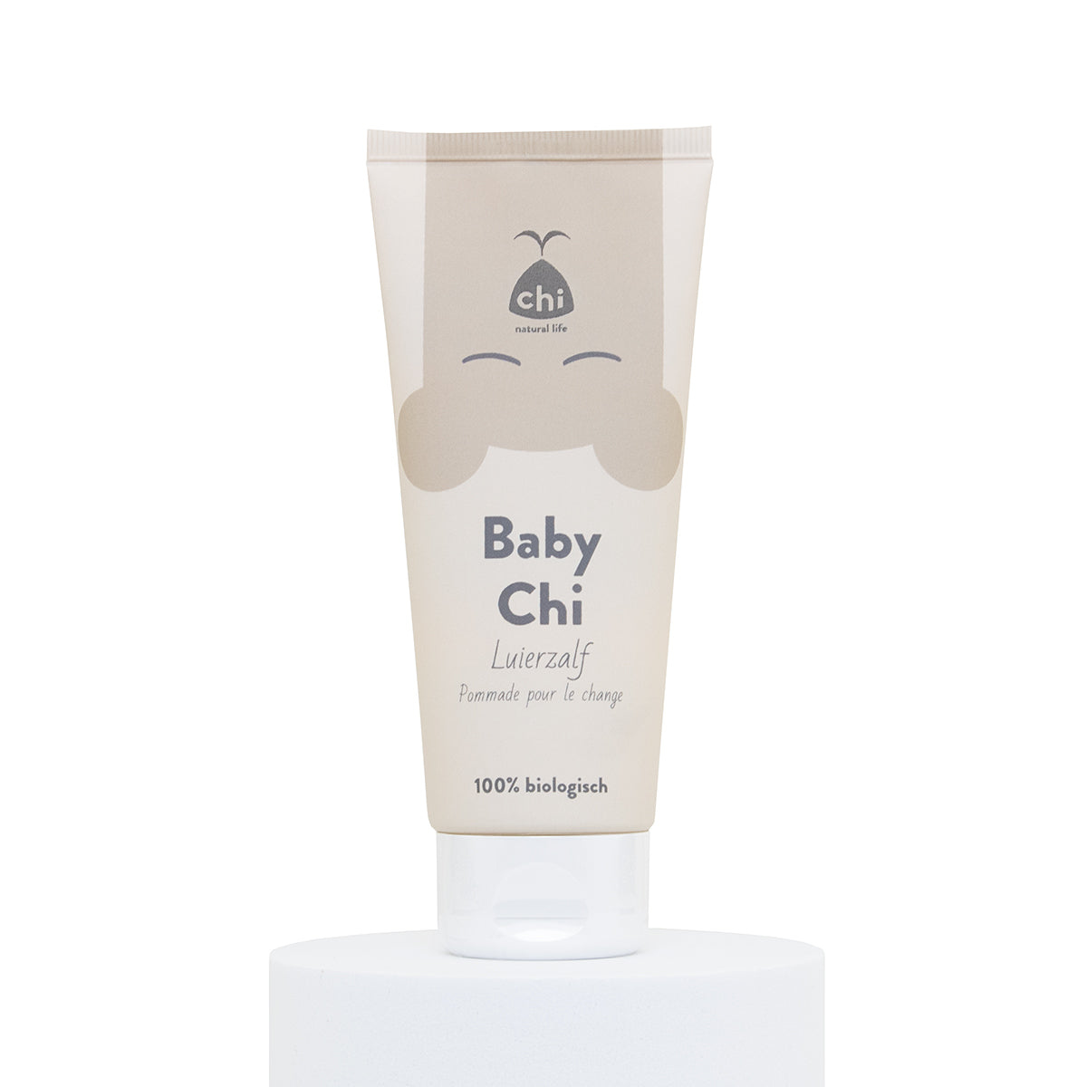 Chi Baby chi luierzalf 100ml, soothing baby skin care cream in a white tube with a blue cap, designed for gentle skin protection.