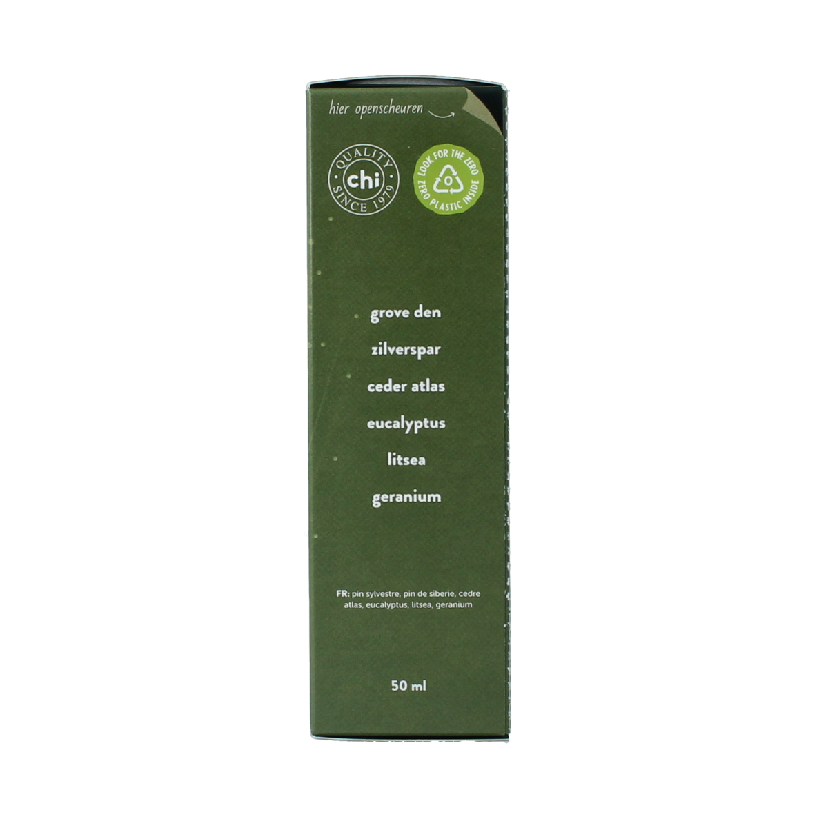 Chi Forest Walk airspray geurverspreider bottle, 50ml, with nature-inspired label, designed for freshening indoor spaces.