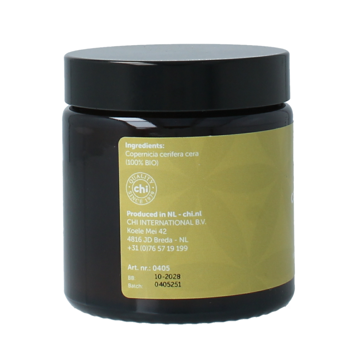 Chi Carnauba bio body care product in 40g packaging, featuring natural ingredients and eco-friendly design.