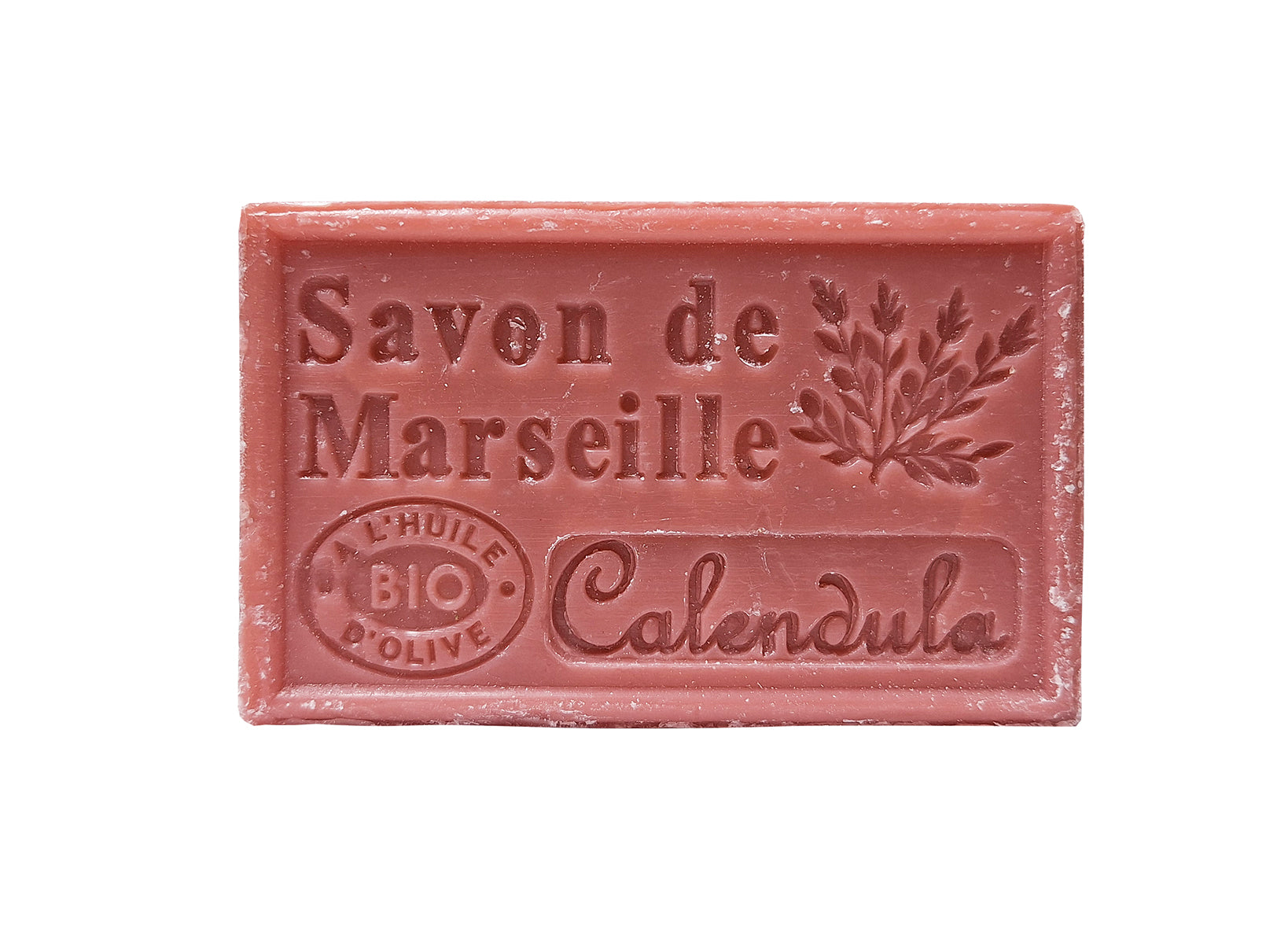 Aroma Vera Marseillezeep calendula bio soap bar with natural ingredients and floral calendula design.
