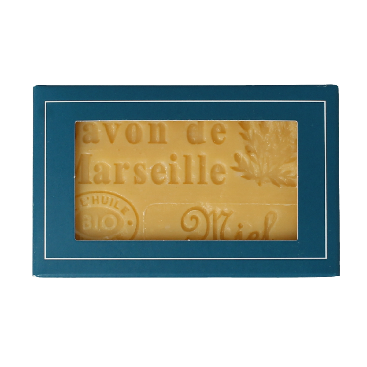 Aroma Vera Marseillezeep honey and bee wax soap in 125g bar, natural ingredients with a smooth, creamy texture.