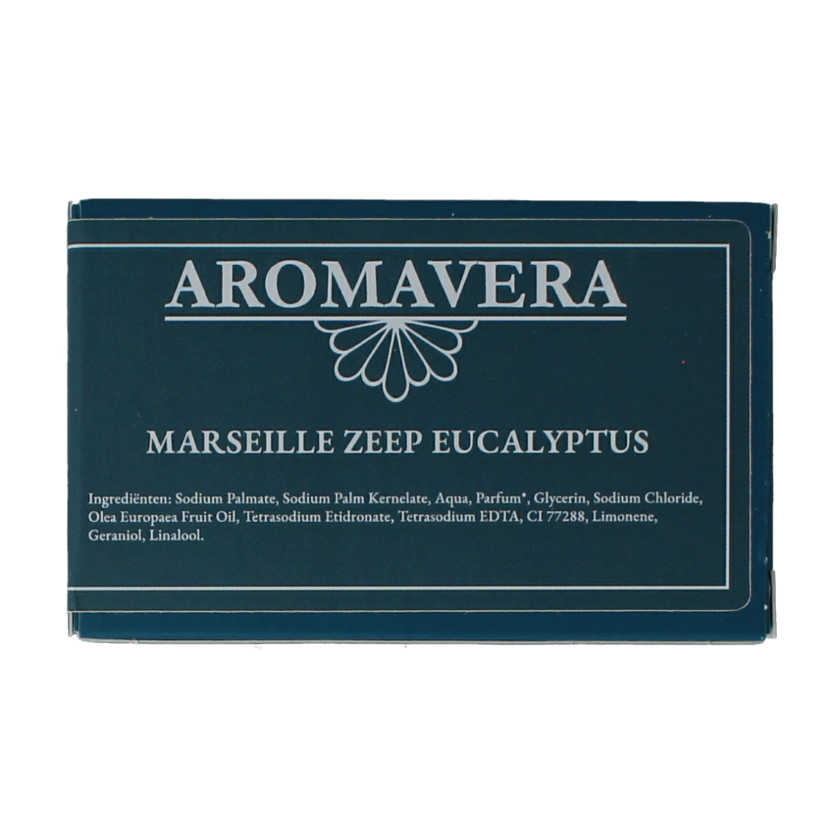 Aroma Vera Marseillezeep eucalyptus bio soap bar, 125g, natural skincare product with fresh eucalyptus scent.