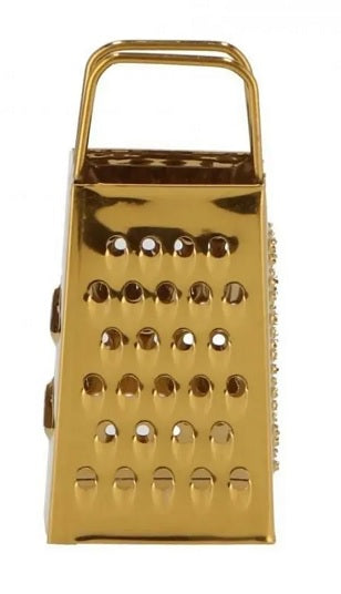 Aroma Vera Rasp amberblokje goudkleurig geurverspreider, 1 stuk, decorative fragrance diffuser with a gold-tone finish.