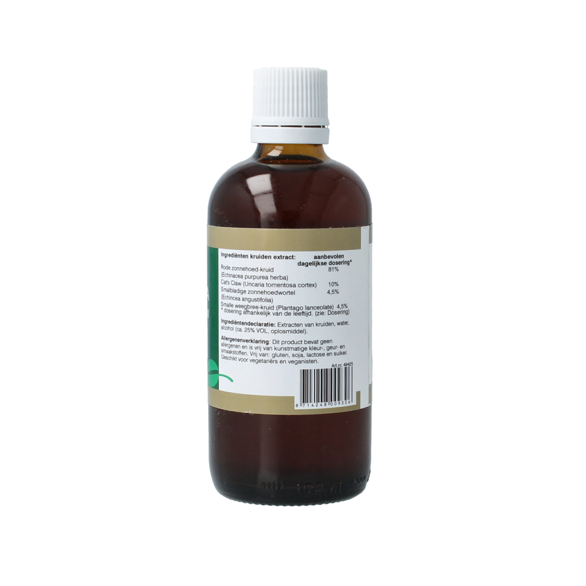 Natupharma Echinacea and cat's claw herbal supplement in 100ml bottle, part of natural herbal preparations.