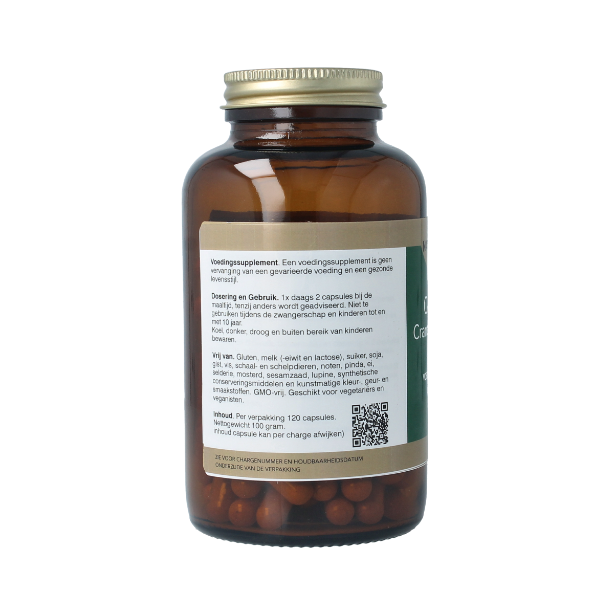 Natupharma Candira cranberry capsules, herbal supplement in a bottle, 120 capsules for urinary health support.