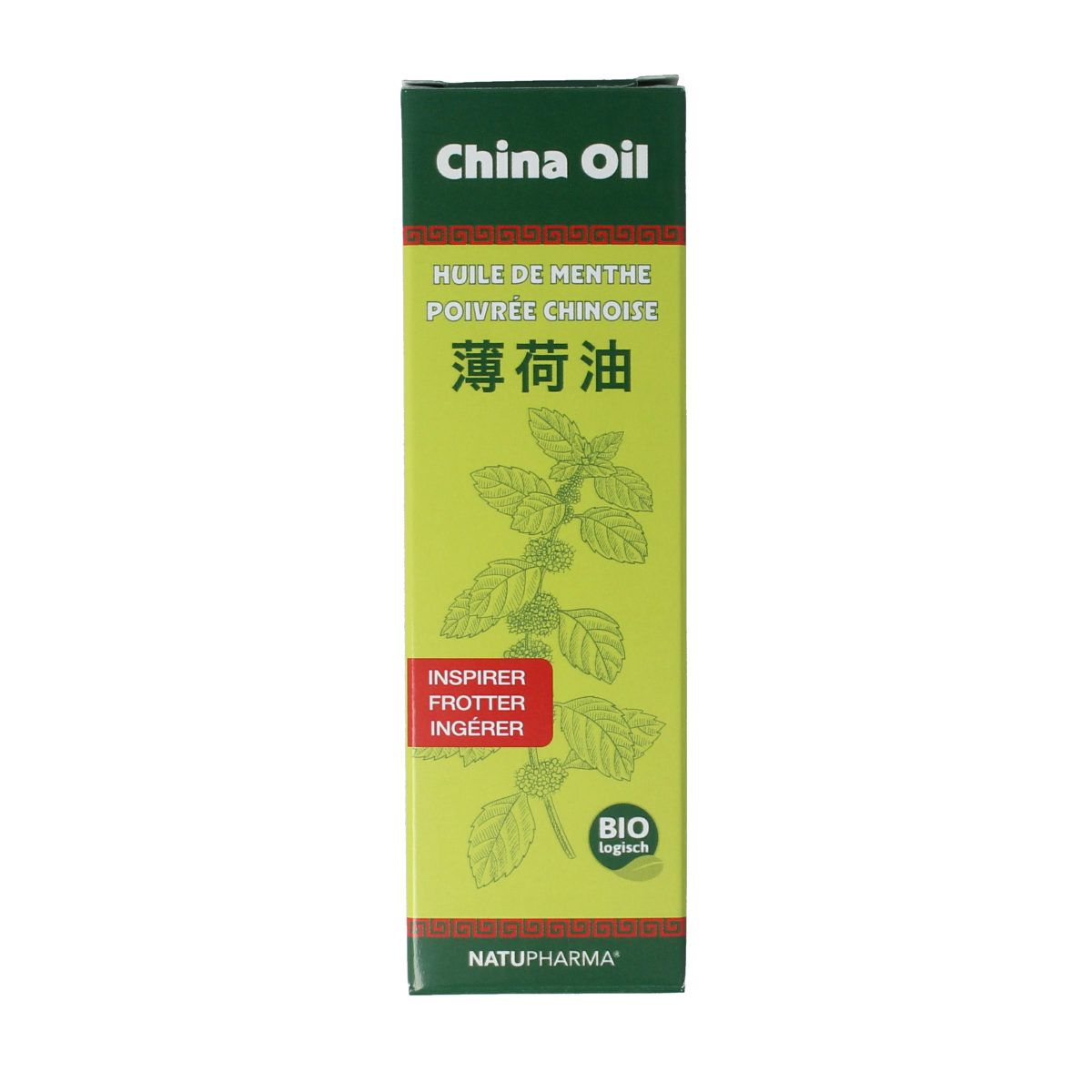 Natupharma China oil in a 30ml bottle, herbal remedy from Kruidenpreparaten collection, with a clear label and natural packaging.