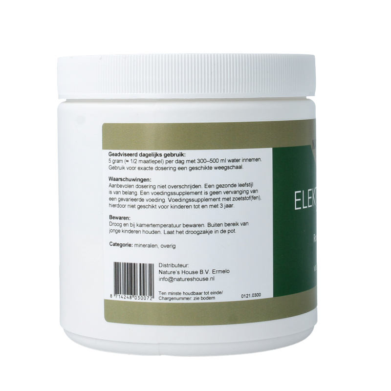 Natupharma Elektrolyten rood fruit mineralen multi supplement in 300g jar, featuring colorful fruit-flavored powder.