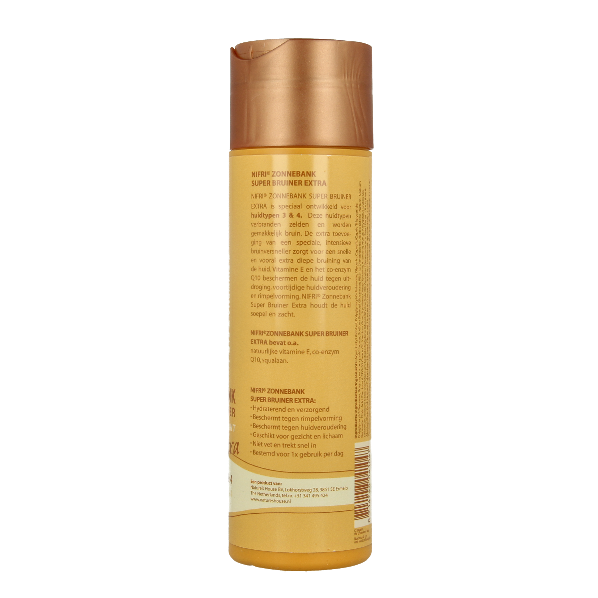 Nifri Zonnebank Superbruiner 3 & 4 tanning lotion in 200ml bottle, designed for sunbeds and tanning sessions