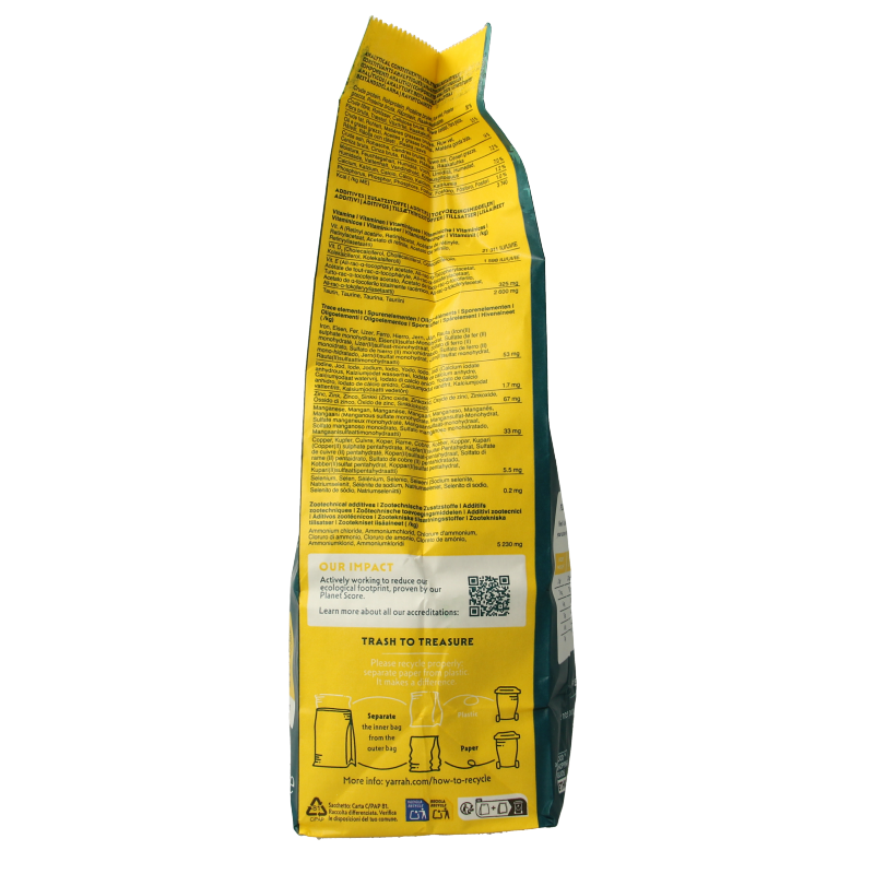 Yarrah Adult kattenvoer met kip bio in 800g package, natural organic cat food with chicken, suitable for adult cats.