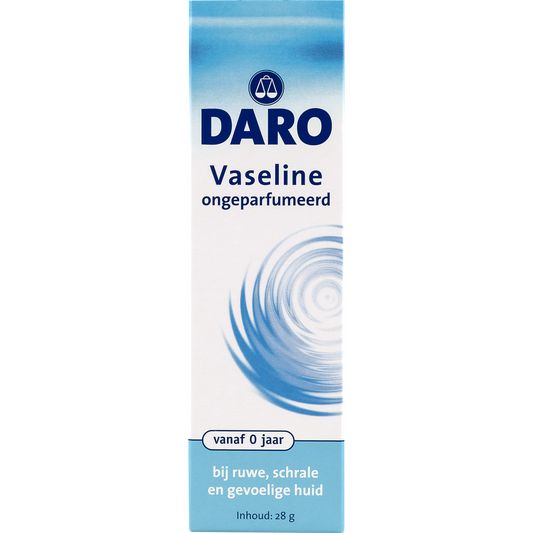 Daro Vaseline body care jar, 28 grams, moisturizing skincare product with a clear lid and label showing Daro branding.